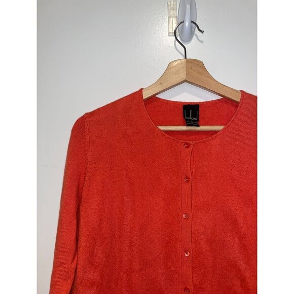 Beloid 100% Cashmere Womens Cardigan Sweater Red Long Sleeve Button Front Size S - Picture 3 of 8